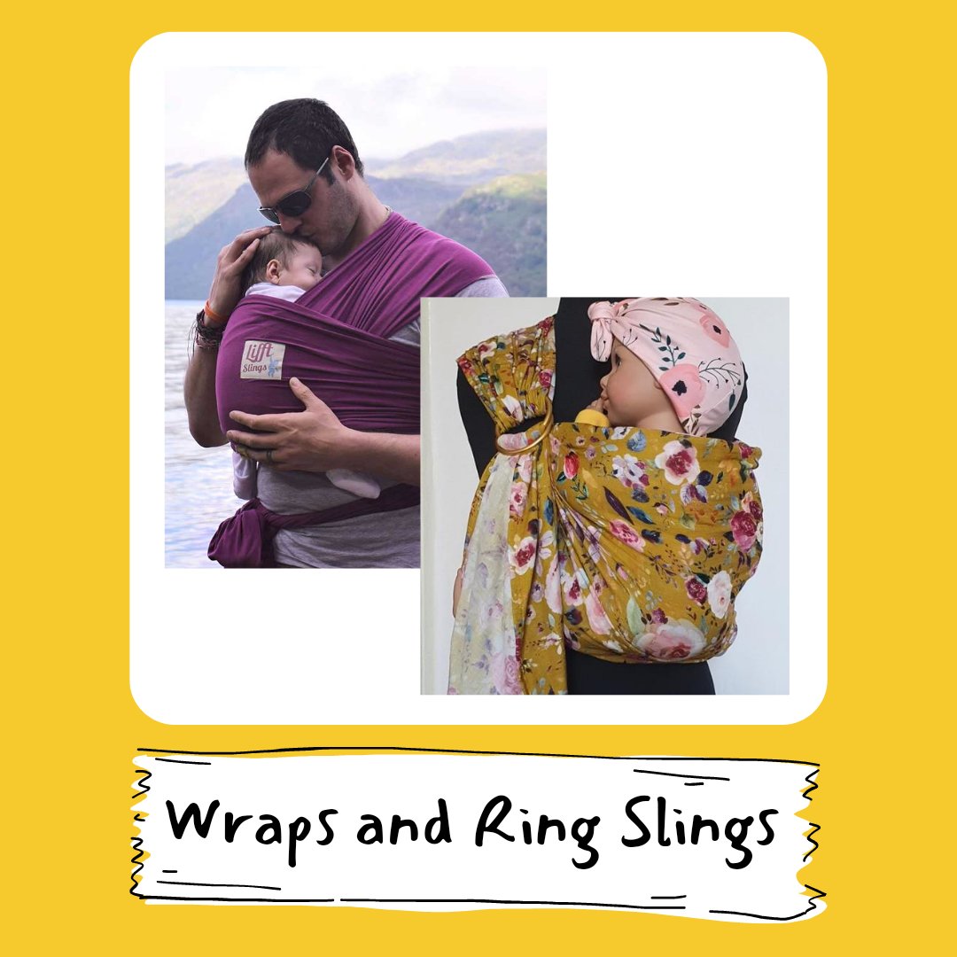 Tie on carriers, Ring Slings and Stretchy Wraps